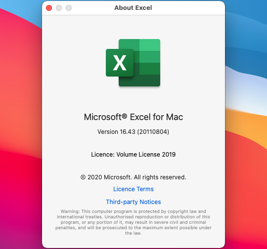 micrsoft excel 16 for mac
